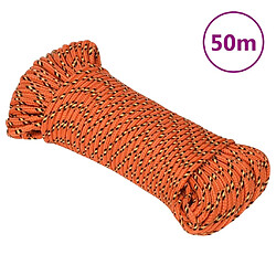 vidaXL Corde de bateau Orange 4 mm 50 m Polypropylène