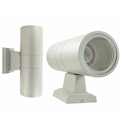 Tradex MURALE SPOT PLAFOND DOUBLE FAISCEAU ROND TUBE ALUMINIUM GRIS