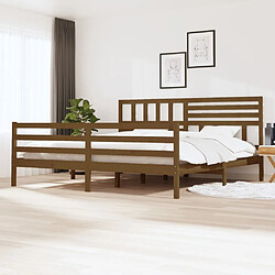 vidaXL Cadre de lit sans matelas marron miel bois massif 200x200 cm