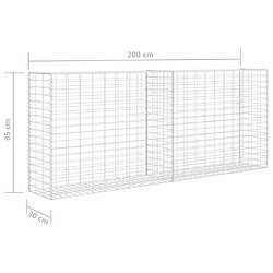 vidaXL Panier de gabion Acier inoxydable 85x30x200 cm pas cher