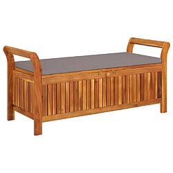 Maison Chic Banc de rangement | Meuble de rangement d'Entrée | Coffres d'Intérieur de jardin avec coussin 126 cm Bois d'acacia -MN80560