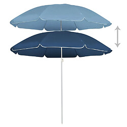 vidaXL Parasol d'extérieur avec mât en acier Bleu 180 cm