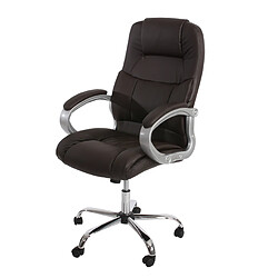 Mendler Fauteuil de bureau américain Boston XXL, charge 150kg, similicuir ~ marron