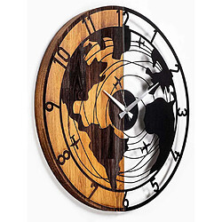 Acheter Hanah Home Horloge en bois et métal Clock Mappemonde.