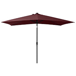 Avis Maison Chic Parasol Jardin | Parasol avec LED et mat en acier Rouge bordeaux 2x3 m - GKD22843