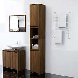 Maison Chic Armoire de bain,Meuble de rangement de salle de bain,Meuble haut Chêne marron 30x30x183,5 cm Bois d'ingénierie -GKD746952