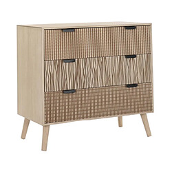 Avis Pegane Commode, meuble de rangement en bois de sapin et MDF coloris marron - Longueur 80 x Profondeur 40 x hauteur 77 cm