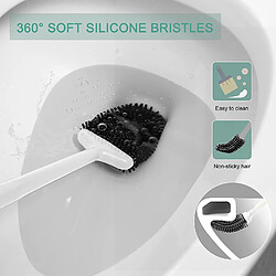 Brosse de toilette en silicone kit de nettoyage des toilettes de la salle de bain - Blanc