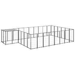 Helloshop26 Chenil extérieur cage enclos parc animaux chien 15,73 m² 110 cm acier noir 02_0000497