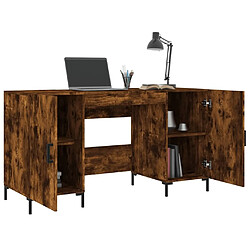 Acheter Maison Chic Bureau,Table de travail,bureau de travail pour chambre chêne fumé 140x50x75 cm bois d'ingénierie -GKD90612