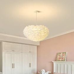 Acheter Stoex Lustre D'Intérieur Moderne Ø30CM Lampe À Suspension Romantique Nordique Suspension Luminaire en Plumes Blanches Pures E27