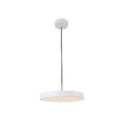 Avis Vente-Unique Lustre LED design rond en métal - 3 sources lumineuses - D. 45 cm - Blanc - VAUGHAN