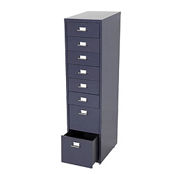 Decoshop26 Caisson à tiroirs armoire de bureau 110x28x41 cm 8 tiroirs en acier gris foncé 04_0008257