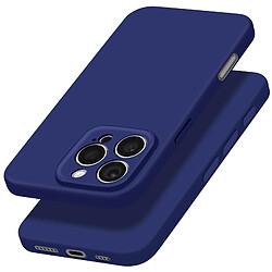 Avizar Coque pour iPhone 16 Pro Soft Touch Mat Silicone Flexible Bleu Nuit