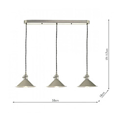 Avis Luminaire Center Suspension Hadano Chrome antique 3 ampoules 117cm