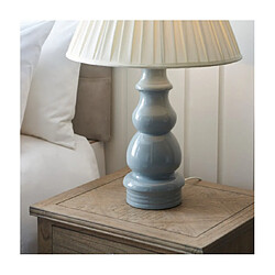 Endon Lampe de table haute Base & Shade, vernis gris bleu, plaque de nickel satiné et tissu crème pas cher