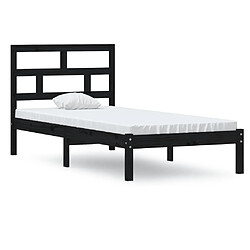 vidaXL Cadre de lit sans matelas noir bois massif