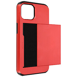 Avizar Coque iPhone 13 Pro avec Rangement Carte Coulissant Antichoc Defender Rouge