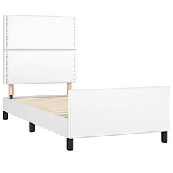 Avis vidaXL Cadre de lit sans matelas blanc 80x200 cm similicuir