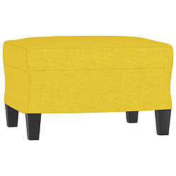 Acheter vidaXL Canapé à 3 places avec repose-pieds Jaune clair 180 cm Tissu