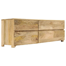 Helloshop26 Meuble télé buffet tv télévision design pratique bois massif de manguier 120 cm 2502171