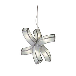 Luminaire Center Suspension Duna Blanc, Chrome poli