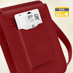 Avis Avizar Pochette Bandoulière Smartphone avec Rangement carte Sangle 135cm Rouge