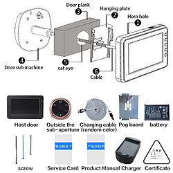 Acheter Wewoo Interphone vidéo Visiophone 4,3 pouces écran tactile 3.0MP caméra intelligente sonnette, carte TF de soutien 32 Go Max et détection de mouvement vision nocturne infrarouge