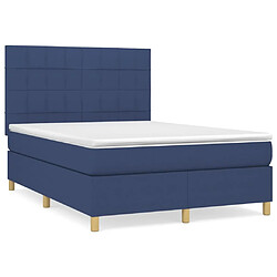 Maison Chic Lit Adulte - Lit simple Lit à sommier tapissier avec matelas moelleux - Meuble de Chambre - Bleu 140x190 cm Tissu -MN39711