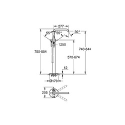 GROHE Mitigeur bain/douche hors sol Essence 23491001