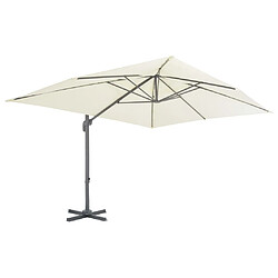 vidaXL Parasol de jardin en porte-à-faux et poteau en aluminium sable