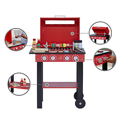 Teamson Kids Little Helper Barbecue Avec 25 Acccessoires & Fonctions Interactives, Jeux De Ensemble Pour Enfants Rouge TD-13544B pas cher