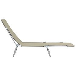 Avis Maison Chic Lot de 2 Chaises longues pliables | Bain de soleil Relax | Transat Acier et tissu Taupe -GKD75660