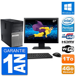 PC Dell 3010 MT Ecran 27" G2020 RAM 4Go Disque Dur 1To HDMI Windows 10 Wifi - Occasion