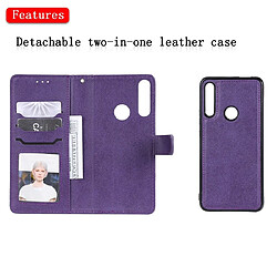 Acheter Wewoo Housse Coque Pour Huawei P Smart Z / Y9 Prime Solid Color de protection à rabat horizontal avec support et fentes cartes et portefeuille et cadre photo et lanière violet