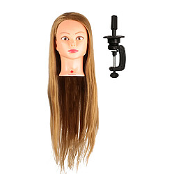 Salon Pratique Formation Cheveux Modèle Coiffure Mannequin Tête W/pince 20 ""26in Marron