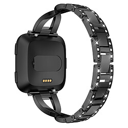 Avis Wewoo Bracelet pour montre connectée en acier inoxydable massif serti de diamants de Fitbit Versa Lite Noir