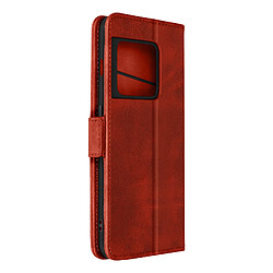 Avizar Étui OnePlus 10 Pro 5G Similicuir Porte-carte Double languette magnétique Rouge