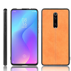 Wewoo Coque Pour Xiaomi Redmi K20 / k20 Pro Antichoc Couture Vache Motif Peau PC + PU + TPU Cas Orange