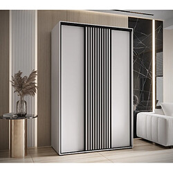 Abiks Meble Armoire LANKO 1 À Portes Coulissantes 235,2/150/45 3 Portes (Blanc/Blanc)