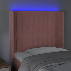 Acheter Maison Chic Tête de lit scandinave à LED,meuble de chambre Rose 103x16x118/128 cm Velours -MN99859