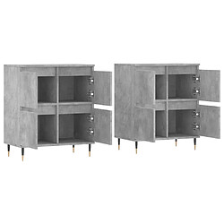 Avis vidaXL Buffets 2 pcs gris béton bois d'ingénierie