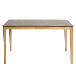 Acheter Mendler Table de salle à manger HWC-M55, Table de salle à manger, bois massif HDF stratifié mélaminé 135x80cm, aspect marbre/pierre, pieds clairs