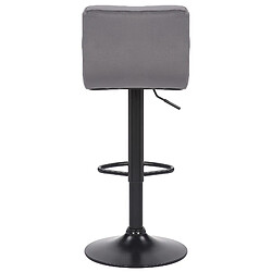 Decoshop26 Lot de 4 tabourets de bar en velours gris coutures décoratives piètement métal noir 10_0004503 pas cher