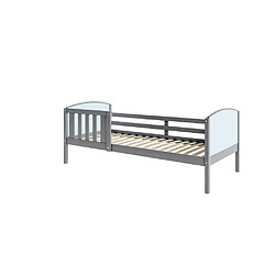 Kids Literie Lit Enfant Tom 90x190 Gris - bleu Livré avec sommiers