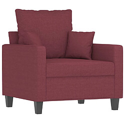 Avis vidaXL Fauteuil avec repose-pied Rouge bordeaux 60 cm Tissu