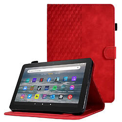 Etui en PU fonction d'éveil/veille automatique avec support et porte-cartes pour votre Amazon Fire HD 8 (2016)/(2017)/(2018) - rouge