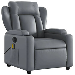 Avis Maison Chic Fauteuil Relax pour salon, Fauteuil de massage inclinable électrique gris similicuir -GKD63555