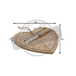 Aubry Gaspard Plateau à fromage en bambou Coeur + couteau.