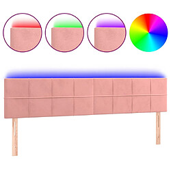 vidaXL Tête de lit à LED Rose 160x5x78/88 cm Velours